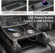 Power Reclining Sofa Couch with Wireless Charger, 3 Seaters with Recliner with Reading Light, Leather Electric 3 Seat Sofa Sectional Set for Living Room, Home Theater Seating with LED Lights, Grey