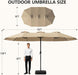 15FT Double-Sided Patio Umbrella with Base Included