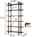 Bookshelf, Industrial Style Bookcase, Book Rack, Storage Rack Shelves in Living Room/Home/Office, Books Holder Organizer for Books/Movies (6-Tiers)
