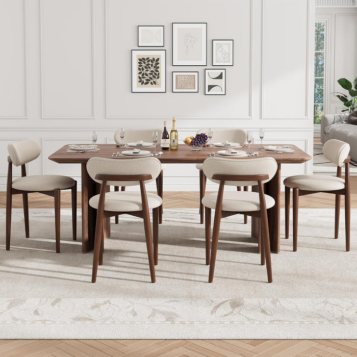 Modern Wooden Dining Chairs Set of 4, Upholstered Kitchen Chairs