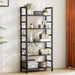 Book Shelf, 5 Tier Bookcase, Modern Tall Bookshelf for Garage Kit, Cds, Movies, Industrial Corner Storage Organizer for Bedroom Home Office Kitchen Living Room, Black