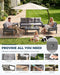 HDPE Outdoor Patio Furniture Set, Grey Frame & Grey Cushions