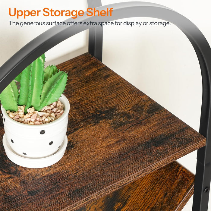 Eight Tier Arched Tree Bookshelf RusticBrown MetalFrame