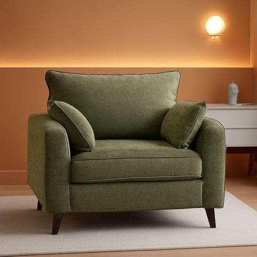 Oversized Accent Chair with All Seats Storage,Comfy Living Room Chairs with 2 Throw Pillow,Upholstered Mid-Century Armchair,24.5'' Deep Seat,Reading Chair for Bedroom,Office,Chenille,Green