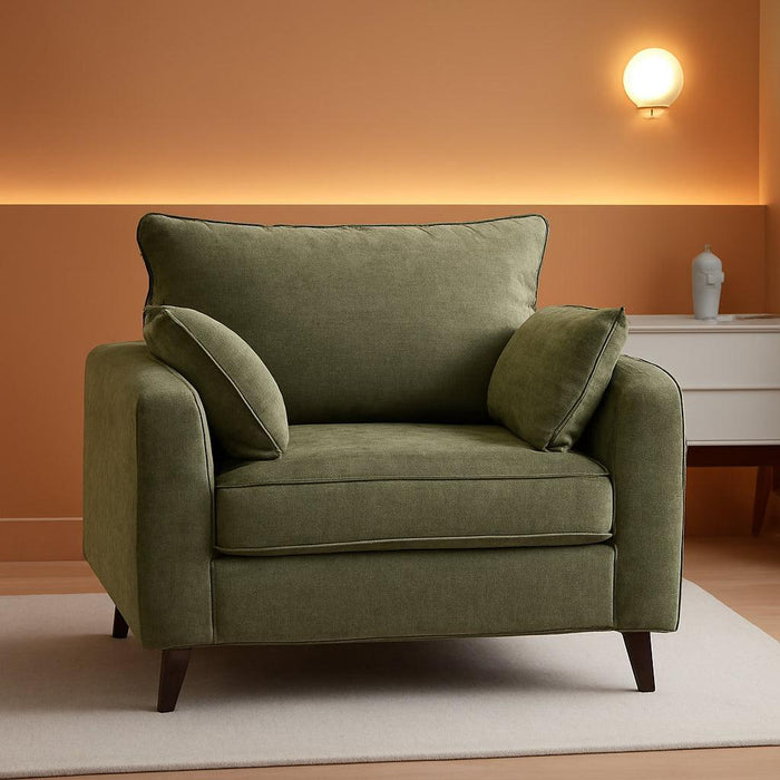 Oversized Accent Chair with All Seats Storage,Comfy Living Room Chairs with 2 Throw Pillow,Upholstered Mid-Century Armchair,24.5'' Deep Seat,Reading Chair for Bedroom,Office,Chenille,Green