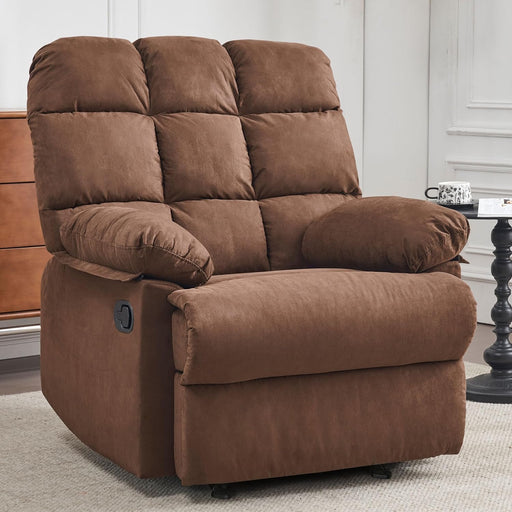 Overstuffed Rocking Recliner Sofa for Adults