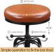 Industrial Bar Stools Vintage Counter Height Bar Stool with round Faux Leather Seat Metal Stool Adjustable Kitchen Stool 21.5-28 Inch Tall Light Brown, 1PCS
