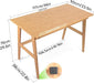 Writing Computer Desk 46" Bamboo Home Office Table with 2 Drawers, Modern Furniture Simple Study Makeup Workstation