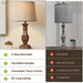 Dimmable Table Lamps Set of 2, Rustic Farmhouse Table Lamps for Living Room Bedroom, Bedside Desk Lamps for End Tables, Touch Lamps for Nightstand, 9W Bulbs Included, 22", Brown