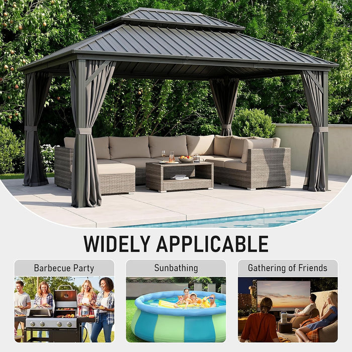 Outdoor Gazebo 10x14 Hardtop Patio Deck BackyardLivingSpace