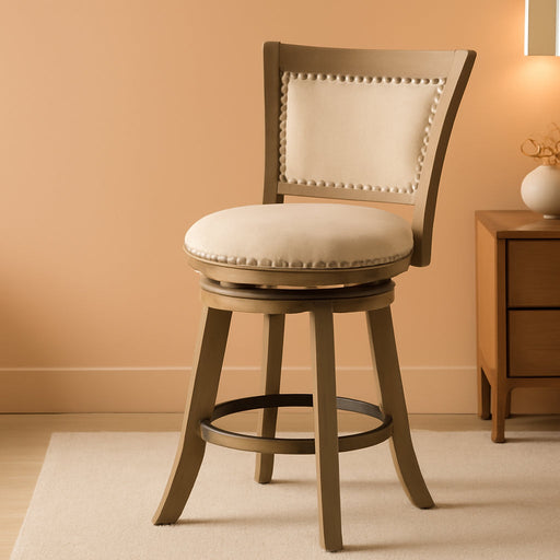 Melrose Barstool, 1 Pack, 29-Inch, 1-Pack, Driftwood Wire-Brush and Ivory