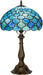 Tiffany Style Stained Glass Table Lamp Sea Blue Pearl 18.5 Inch