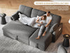  L-Shaped Sleeper Sofa Grey, 86", with Storage