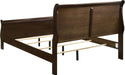 Home Furnishings - Louis Philippe - Wood - Queen Sleigh Bed with Curved Details, Slim Legs, Traditional Style, Geometric Form - Bedroom - Cappuccino - 202411Q