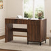 Brown 47 Inch Fluted Executive Desk ChargingStation