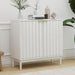 Fluted Buffet Cabinet with Storage, Small Accent Cabinets, White