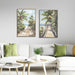 Beach Canvas Framed Wall Art - Hand Painted Ocean View Paintings Palm Tree Pictures Tropical Coastal Scenery Seaside Artwork for Living Room