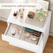 White 4 Drawer Dresser 31.5H UltraMinimalist Cabinet