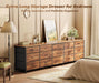 78.7 Inch Long Dresser for Bedroom, 15 Drawer Fabric Dresser for Closet, Large TV Stand for 65, 75, 85 Inch TV, Wide Chest of Drawer with Storage, 78.7" W X 12.9" D X 26.7" H, Rustic Brown