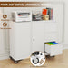 Forty Seven Inch BrilliantWhiteFinish Rolling File Cabinet