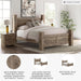 Signature Design by Ashley Keithland King Size Bed Frame with Poster Headboard, Traditional Bedframe in Wood with Hickory Grain Look, Bedroom Furniture, Deep Brown
