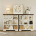 9 Cube Organizer Bookcase, Cube Shelf with Storage, Walnut + White