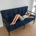 6" Futon Mattress Full Size, Tufted Futons Sofa Couch Bed, Extra Thick Floor Mattress for Adults, Shredded Foam Filling (Frame Not Included), Navy