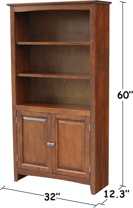 International Concepts 60" Solid Wood Shaker Bookcase in Espresso