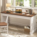 Farmhouse 59" Executive Computer Desk, Simple and Spacious Workstation for Remote Work & Study, Home Office, Unique White