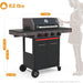 Brand-Man 4 Burner Propane Gas Grill with Infrared Side Burner, 52,000 BTU Total BBQ Grill with Porcelain-Enameled Cast Iron Diamond-Pattern Grates & Griddle for Outdoor Barbecue Grilling