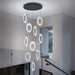 10-Light Crystal Ring Chandelier Ceiling Light Black