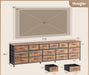 77.6" Long Dresser for Bedroom, 16 Drawer Fabric Dresser for Closet, Wide Chest of Drawers with Storage, TV Stand for 65, 75, 85 Inch TV, 77.6" W X 13" D X 26.4" H, Rustic Brown