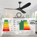 Premium 52 Inch Black Ceiling Fan With Remote Control