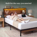 Kai Platform Bed Frame, RGB LED Lights, USB Charging Station, Queen