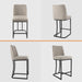 Counter Height Bar Stools Set of 2, 24 Inch Seat Height Bar Chairs for Kitchen Island, Linen Fabric Upholstered Barstools with Metal Feet for Dining Room, Sand Color