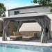 Patio Gazebo 10'X13', Outdoor Heavy Duty Party Tent Shelter with Double Roofs, Mosquito Nettings and Privacy Screens for Backyard, Garden, Lawn, Gray