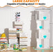Rotating Bookshelf, 4 Tier Wood Spinning Bookcase Tower, White