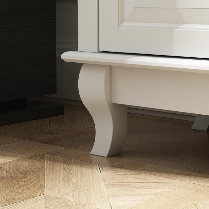 9 Drawer Dresser for Bedroom, White Dresser with Rubberwood Legs