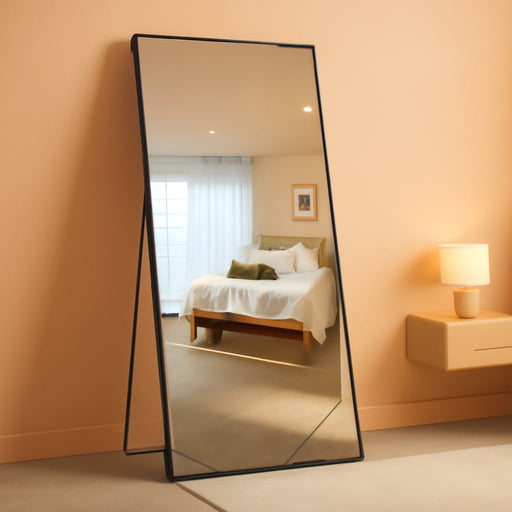 78"X35" Floor Mirror Full Length - Standing Mirror with Aluminum Alloy Frame, Large Body Mirror for Bedroom, Living Room, Wall Mounted or Leaning