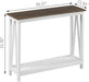 Farmhouse Console Table, Rustic Vintage Narrow Sofa Table for Entryway, Living Room, Hallway, 40 White