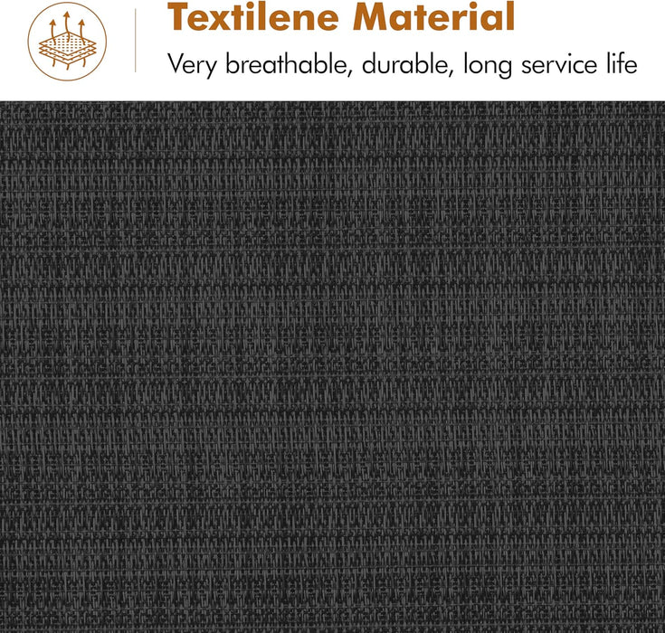 6 Piece Patio Swivel Bar Stools Texteline Chairs with High Back/Armrest/Footrest, All Weather Padded Seating Outdoor Furniture Height Outdoor Chairs for Outside, Lawn & Garden