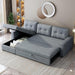 Light Grey Sectional Sofa Bed L-Shaped, 81.5", Storage