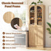 80" Arched Bookcase with Tempered Glass & Soft Close Doors, 2 Set | Tall Bookshelf with Storage, Wooden 6-Tier Pantry Cabinet with Seamless Fit Wall for Home Office, Living Room, Kitchen