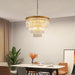 Gold Crystal Chandelier 22.9in Ceiling Pendant Light