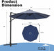 10Ft Cantilever Patio Umbrella, round Large Outdoor Umbrella with 360-Degree Rotation, Hanging Offset Market Sun Umbrella, Easy Tilt and Heavy-Duty Frame, for Patio Backyard Garden, Navy Blue