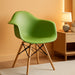 Alonza Series Green Plastic Chair with Wooden Legs