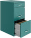 3 Drawers 27.32" Vertical Turquoise Metal Filing Cabinet Lockable Pre-Assembled Stationary Letter Size for Home, Office