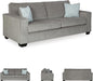 Queen Sofa Sleeper Light Gray Chenille Upholstered