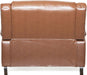Carlo Oversized Manual Recliner Chair with Cup Holder, Faux Leather Recliner Sofa, Modern Reclining Accent Chair, Sturdy Wooden Frame, Brown
