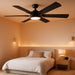 Ceiling Fans with Lights, 52 Inch Low Profile Ceiling Fan with Light and Remote, Flush Mount, Quiet, Reversible, 3CCT, Dimmable, Black RGB Ceiling Fan for Bedroom, Living Room, Indoor/Outdoor